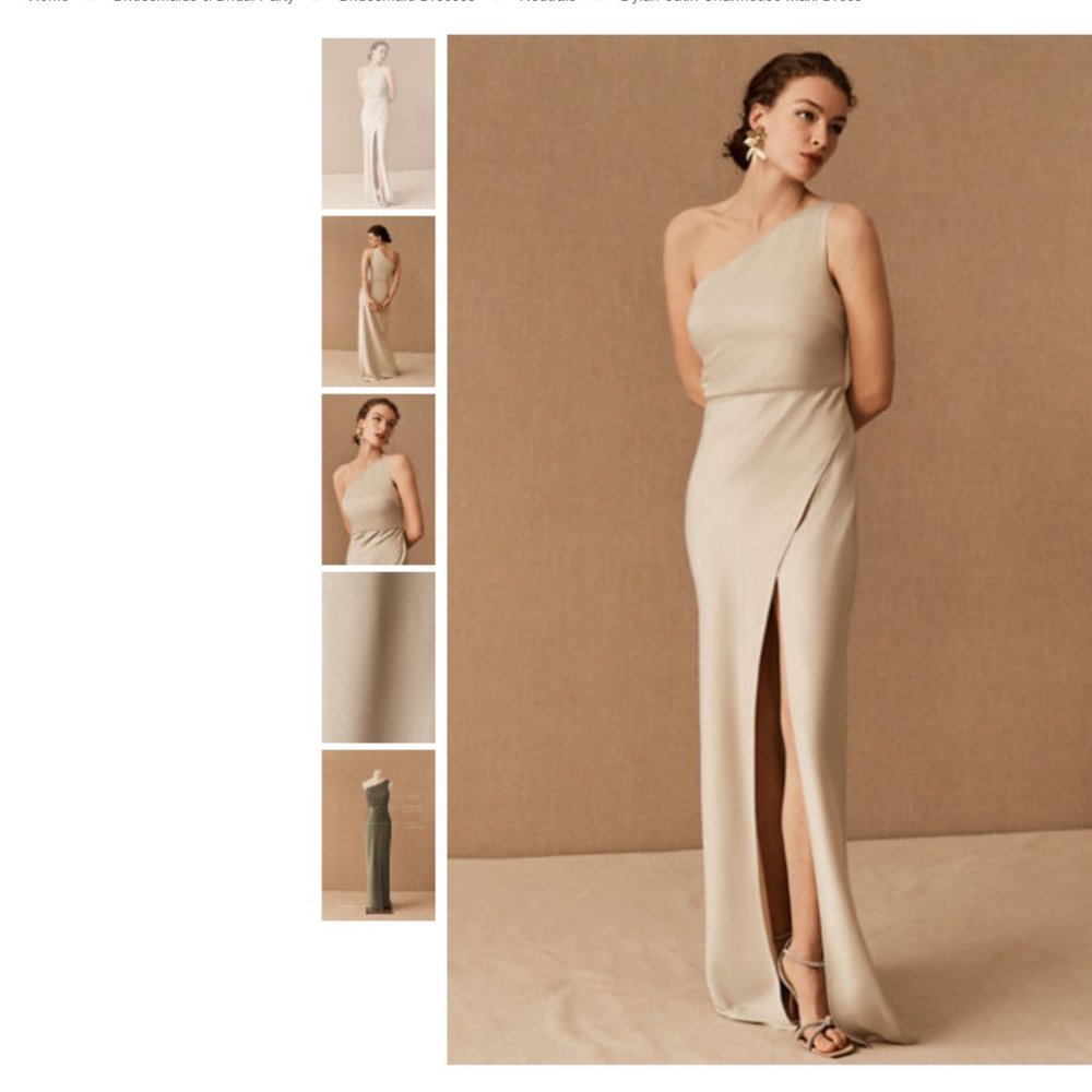Dylan Satin Champagne Maxi dress